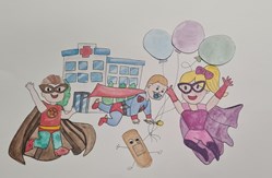 Illustration der Superheldinnen und Superhelden mit seltenen Erkrankungen
