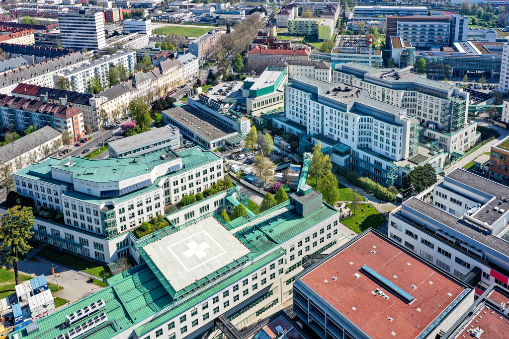 Luftaufnahme Med Campus des Kepler Uniklinikums