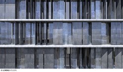 Fassade des Bürogebäudes des Lehr- und Forschungsgebäudes der Med. Fakultät Linz