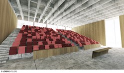 Hörsaal im Lehr- und Forschungsgebäude der Med. Fakultät Linz